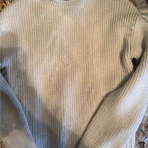 & Other Stories Cream Ribbed Turtleneck Sweater